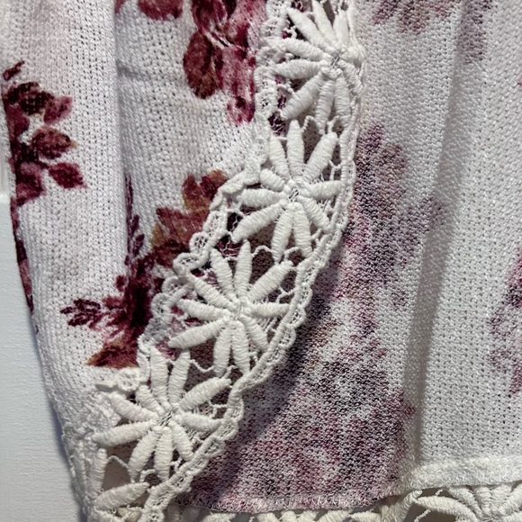 Pinque Stitch Fix Brushwood Crochet Trim Open Floral Cardigan | NWT | Size L - Picture 2 of 11